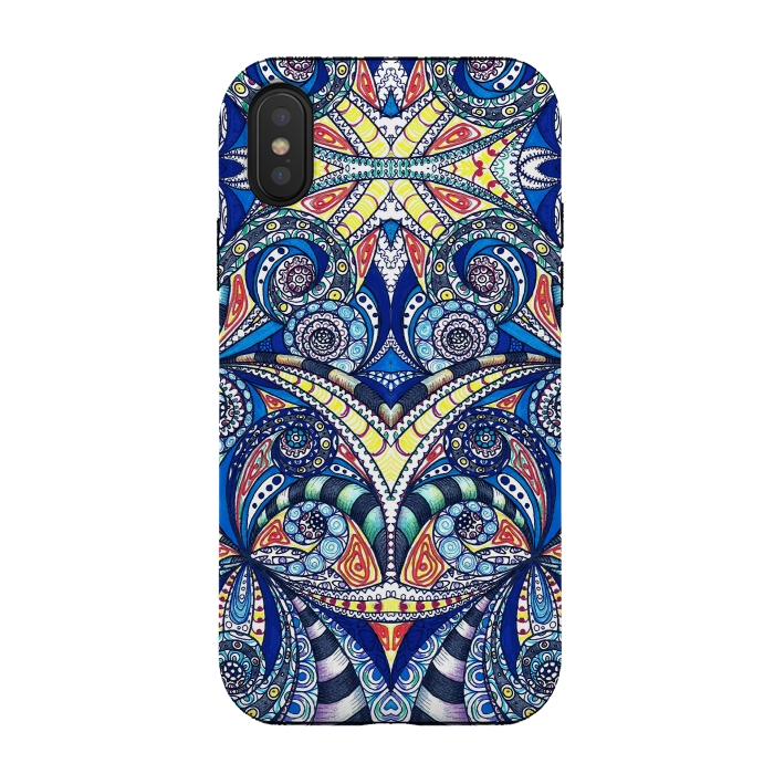 iPhone Xs / X StrongFit Drawing Floral Zentangle G7B by Medusa GraphicArt