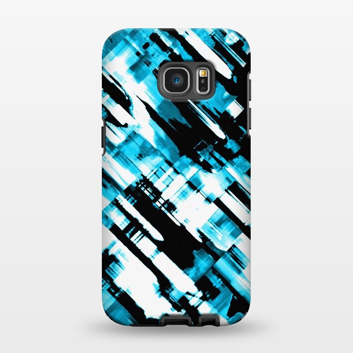 Galaxy S7 EDGE StrongFit Hot blue and black digital art G253 by Medusa GraphicArt