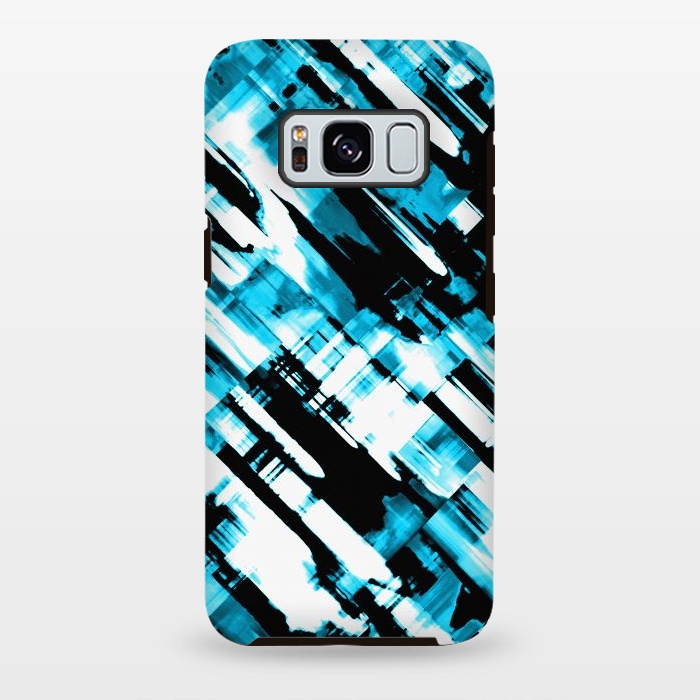 Galaxy S8 plus StrongFit Hot blue and black digital art G253 by Medusa GraphicArt