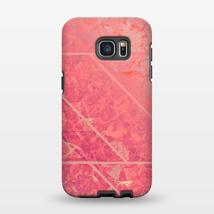 Galaxy S7 EDGE StrongFit Pink Marble Texture G281 by Medusa GraphicArt