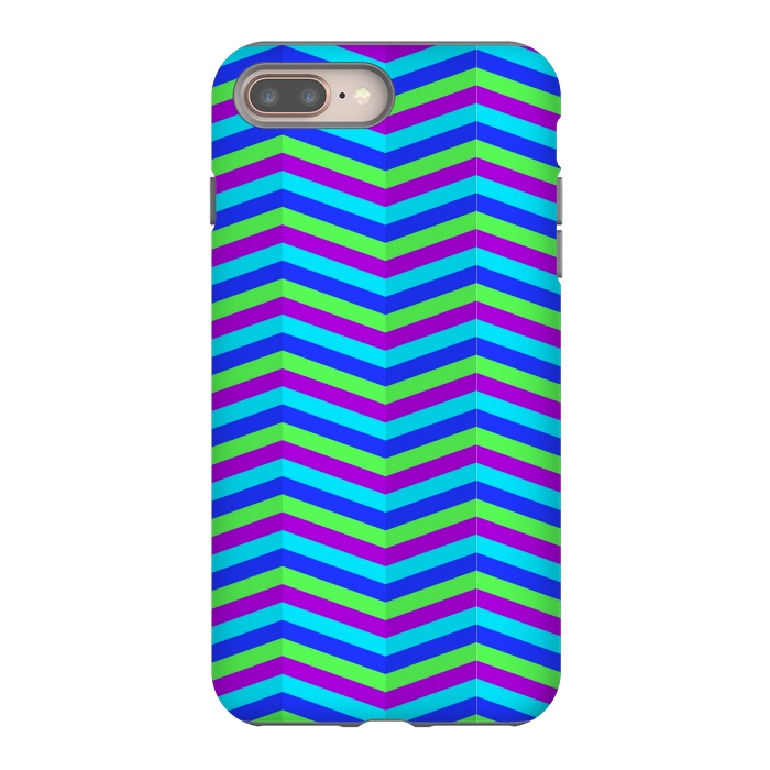 iPhone 7 plus StrongFit BLUE TRIANGLE LINES PATTERN by MALLIKA