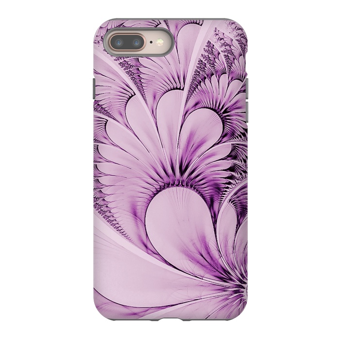 iPhone 7 plus StrongFit Pink Fractal Flowers by Andrea Haase