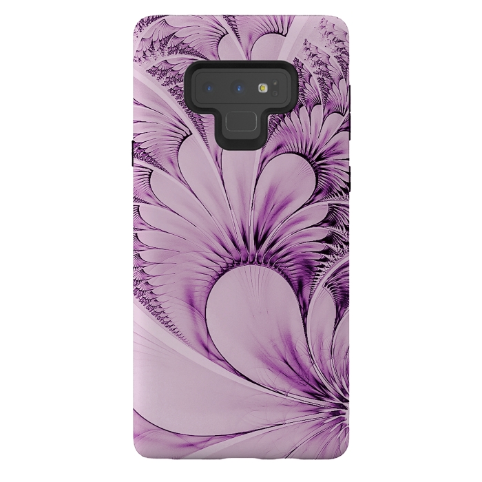 Galaxy Note 9 StrongFit Pink Fractal Flowers by Andrea Haase