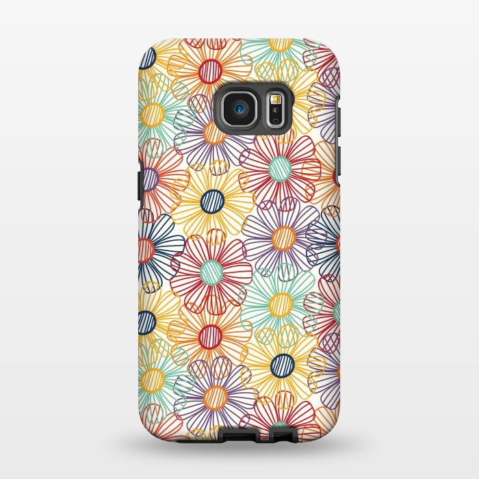 Galaxy S7 EDGE StrongFit RAINBOW FLORAL by TracyLucy Designs