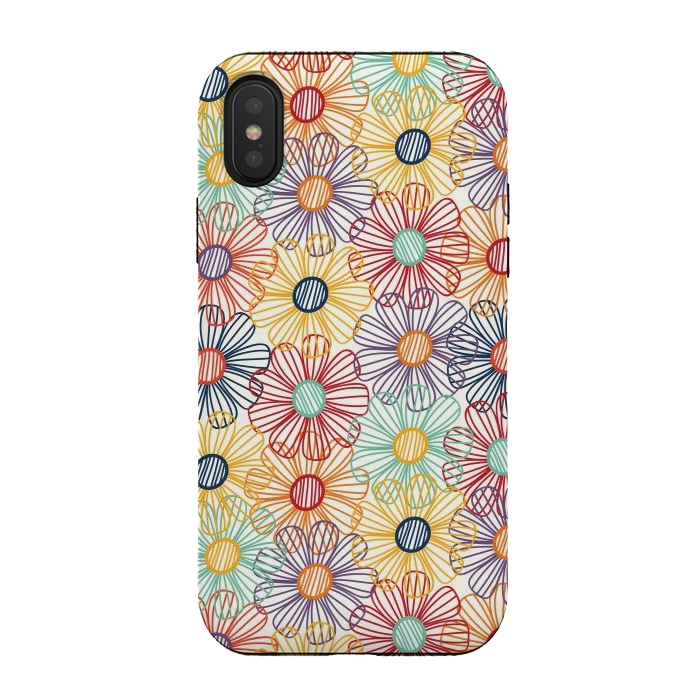 iPhone Xs / X StrongFit RAINBOW FLORAL by TracyLucy Designs