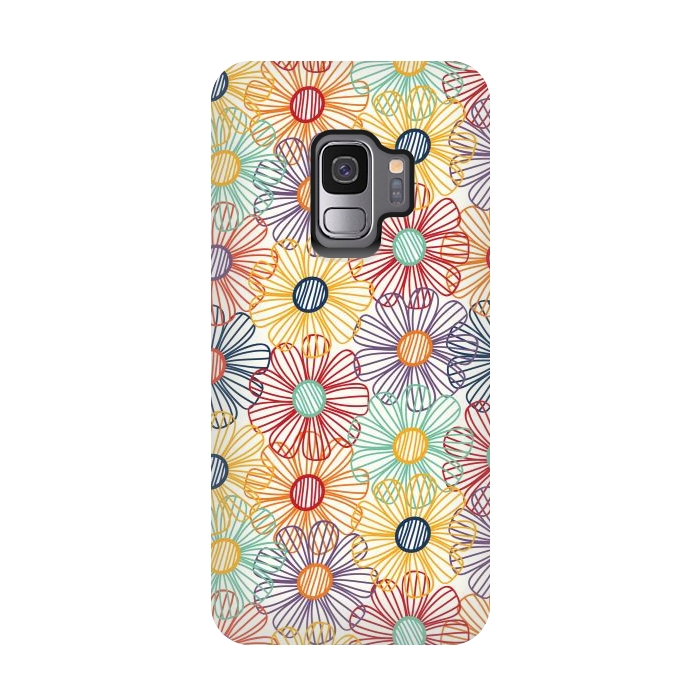 Galaxy S9 StrongFit RAINBOW FLORAL by TracyLucy Designs