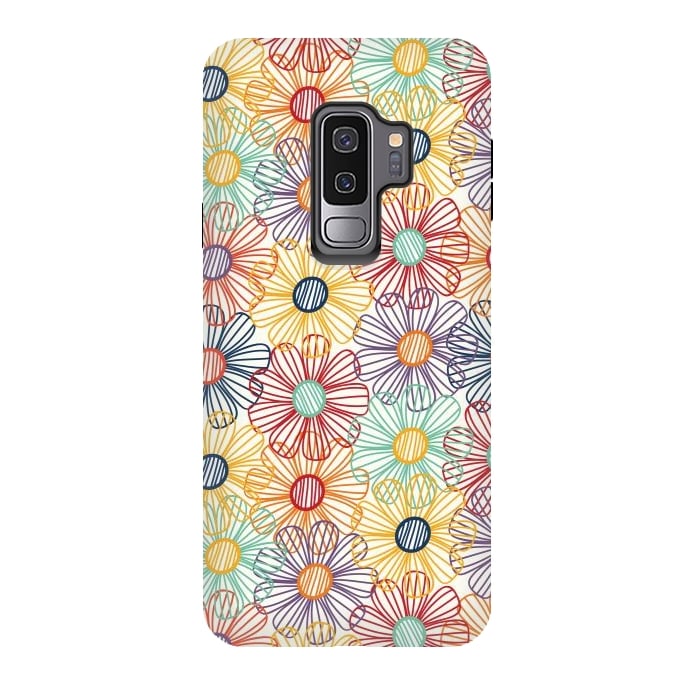 Galaxy S9 plus StrongFit RAINBOW FLORAL by TracyLucy Designs