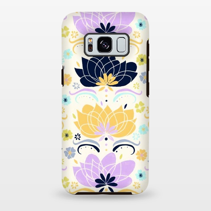 Galaxy S8 plus StrongFit Navy & Pastel Floral  by Tigatiga