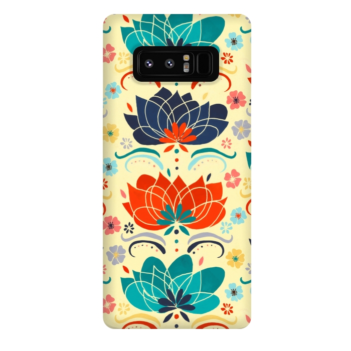 Galaxy Note 8 StrongFit 1960s Hippie Floral  by Tigatiga