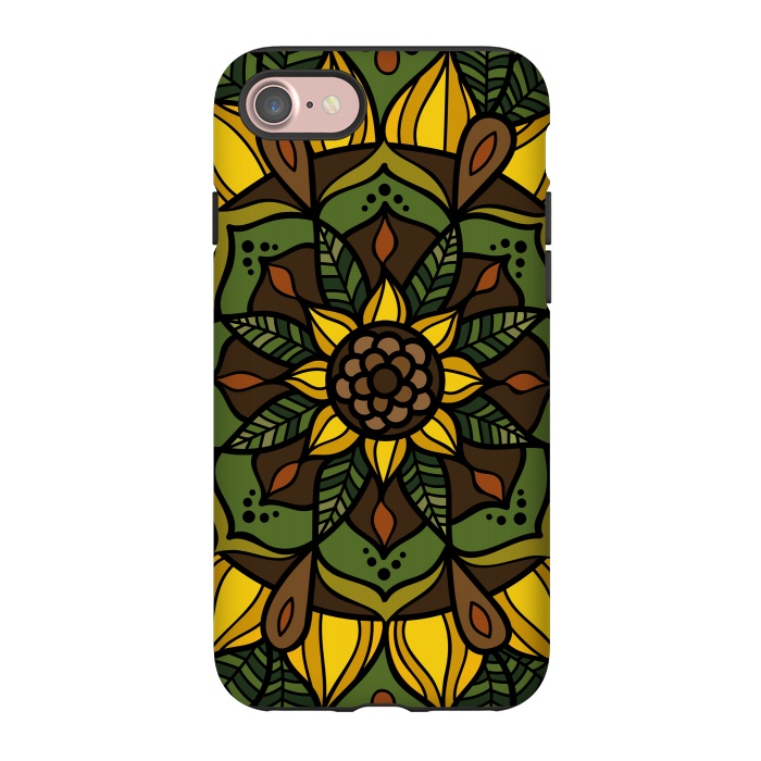 iPhone 7 StrongFit Sunflower Mandala by Majoih