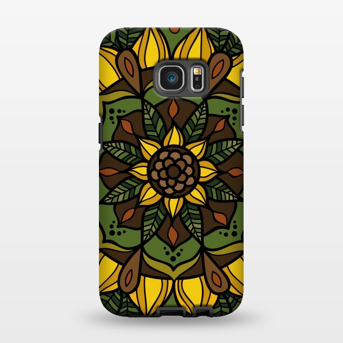 Galaxy S7 EDGE StrongFit Sunflower Mandala by Majoih