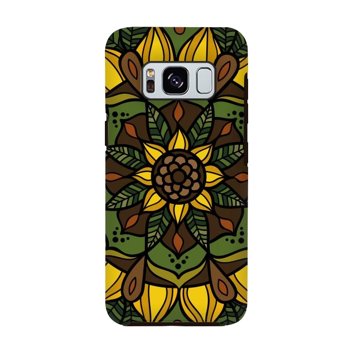 Galaxy S8 StrongFit Sunflower Mandala by Majoih