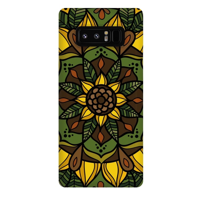 Galaxy Note 8 StrongFit Sunflower Mandala by Majoih