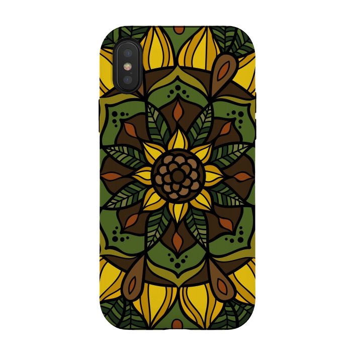 iPhone Xs / X StrongFit Sunflower Mandala by Majoih