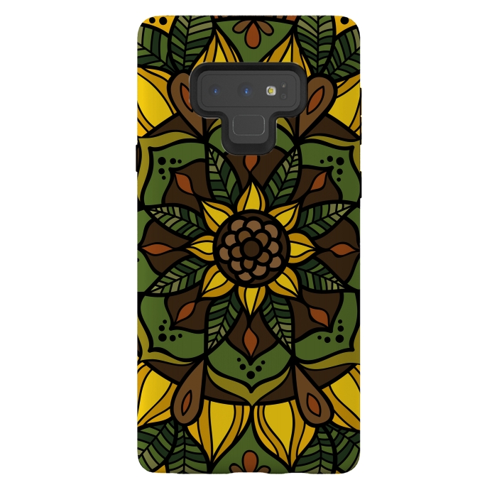 Galaxy Note 9 StrongFit Sunflower Mandala by Majoih