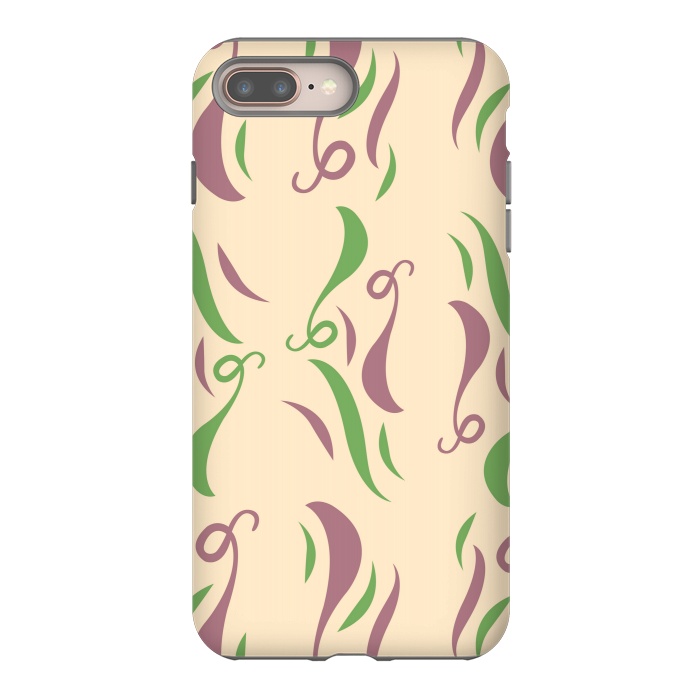 iPhone 7 plus StrongFit GREEN PINK FLORAL PATTERN by MALLIKA