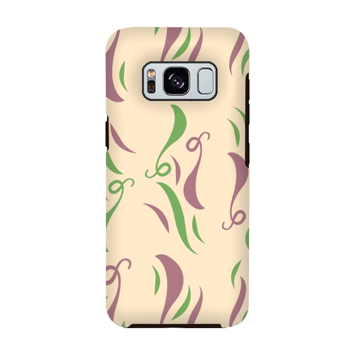Galaxy S8 StrongFit GREEN PINK FLORAL PATTERN by MALLIKA