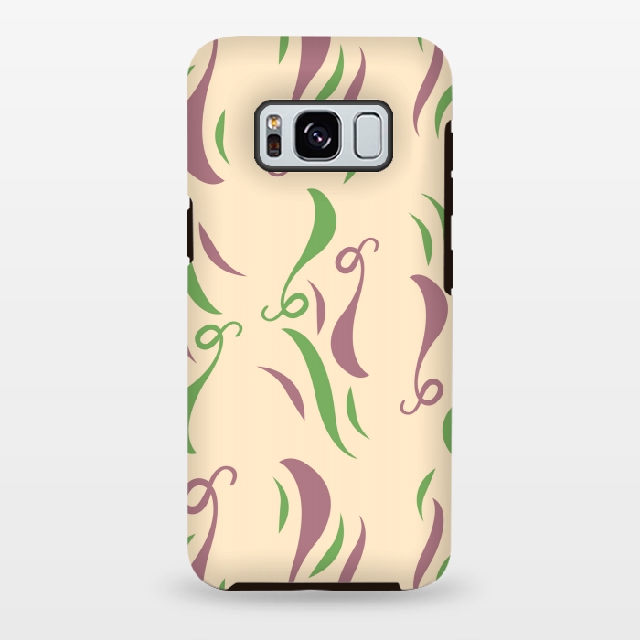 Galaxy S8 plus StrongFit GREEN PINK FLORAL PATTERN by MALLIKA