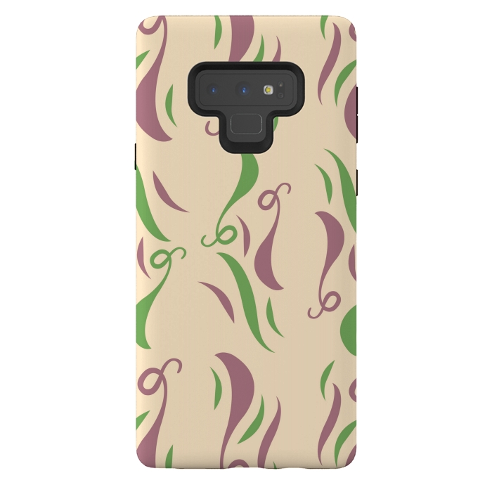 Galaxy Note 9 StrongFit GREEN PINK FLORAL PATTERN by MALLIKA
