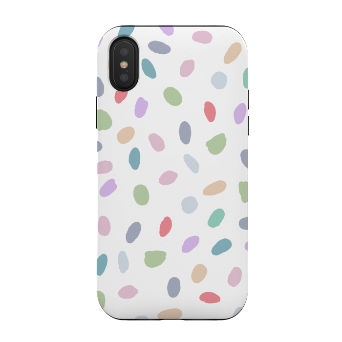 iPhone Xs / X StrongFit Color Oval Dots by Creativeaxle