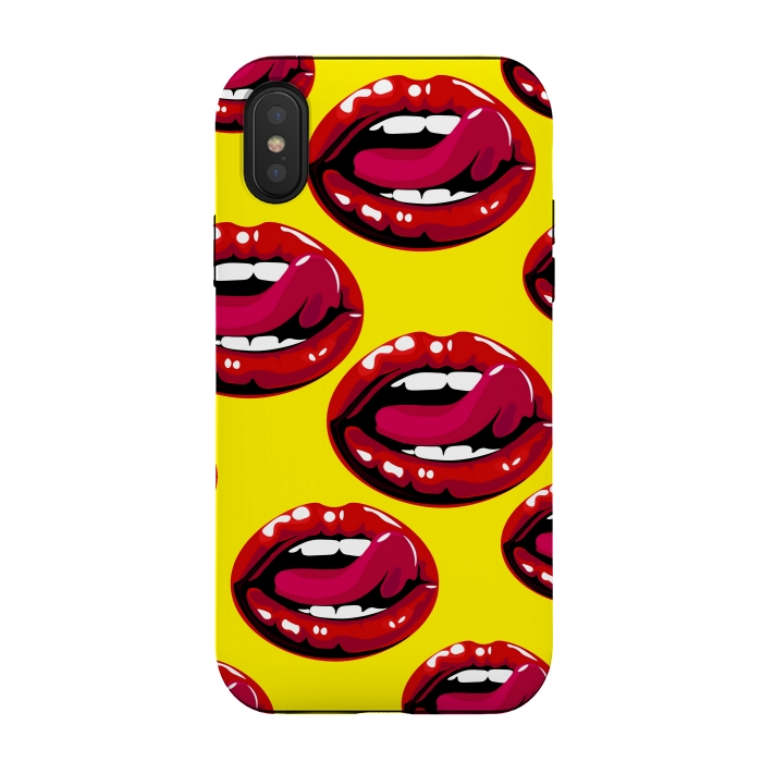 iPhone Xs / X StrongFit red lips design by MALLIKA