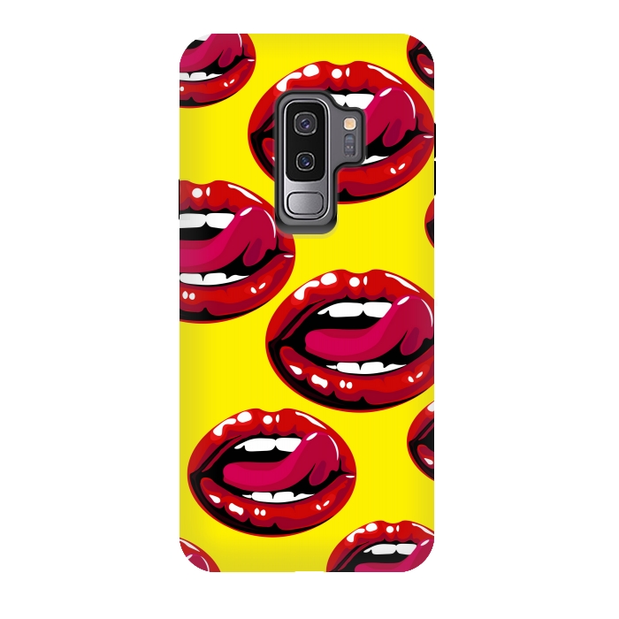 Galaxy S9 plus StrongFit red lips design by MALLIKA