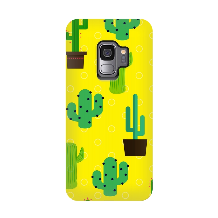 Galaxy S9 StrongFit cactus pattern by MALLIKA