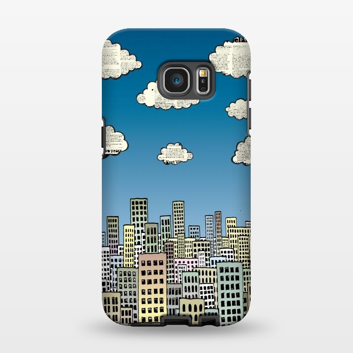 Galaxy S7 EDGE StrongFit The city of paper clouds by Mangulica