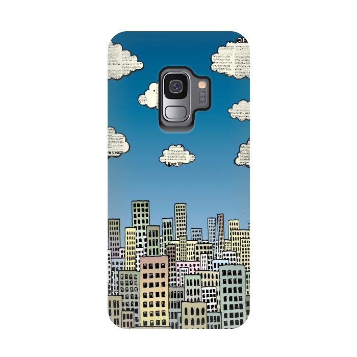 Galaxy S9 StrongFit The city of paper clouds by Mangulica