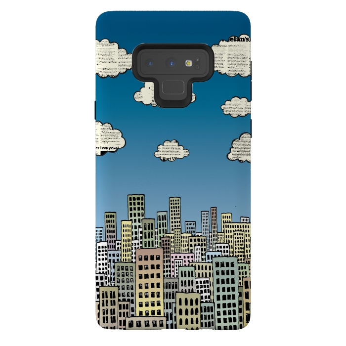 Galaxy Note 9 StrongFit The city of paper clouds by Mangulica