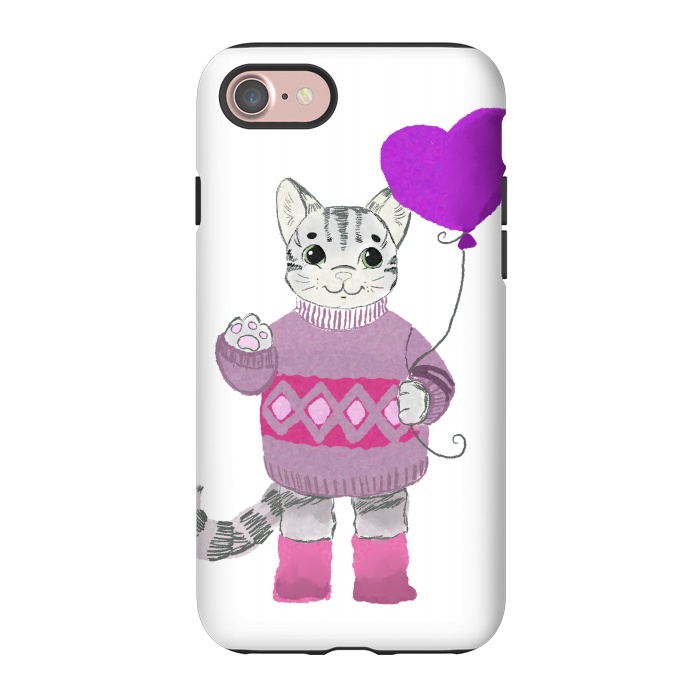 iPhone 7 StrongFit Cute Cat by Merveilleux Clement