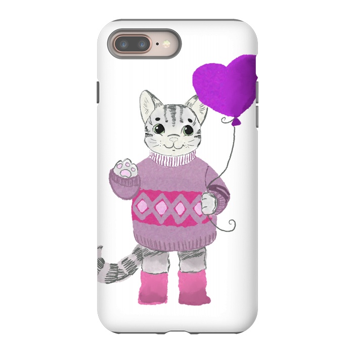 iPhone 7 plus StrongFit Cute Cat by Merveilleux Clement