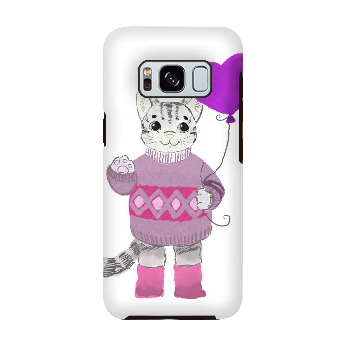 Galaxy S8 StrongFit Cute Cat by Merveilleux Clement