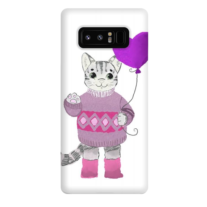 Galaxy Note 8 StrongFit Cute Cat by Merveilleux Clement