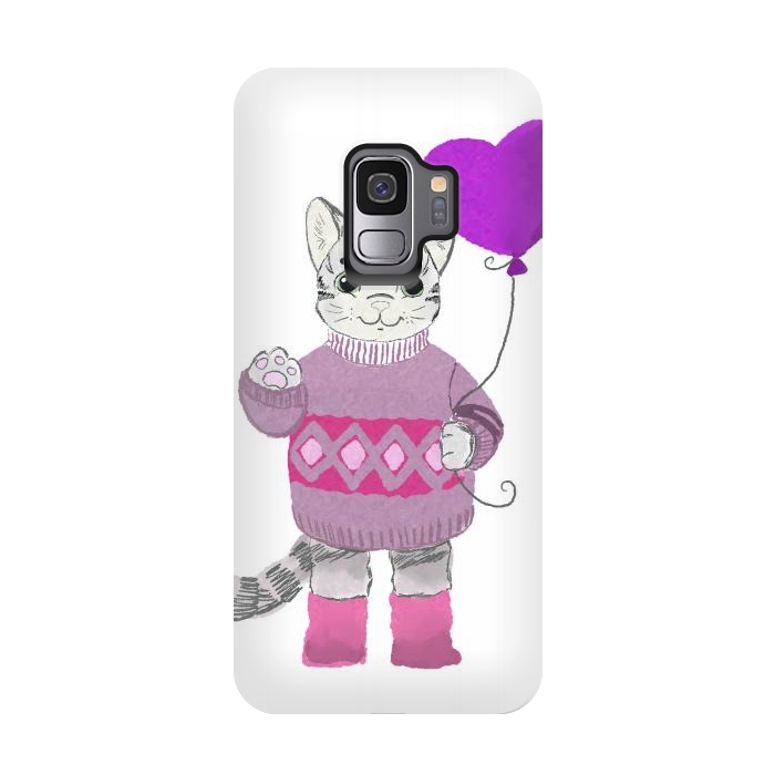 Galaxy S9 StrongFit Cute Cat by Merveilleux Clement