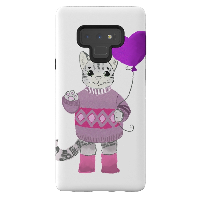 Galaxy Note 9 StrongFit Cute Cat by Merveilleux Clement