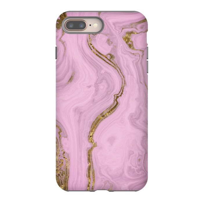 iPhone 7 plus StrongFit Elegant Pink Marble With Gold 2 by Andrea Haase