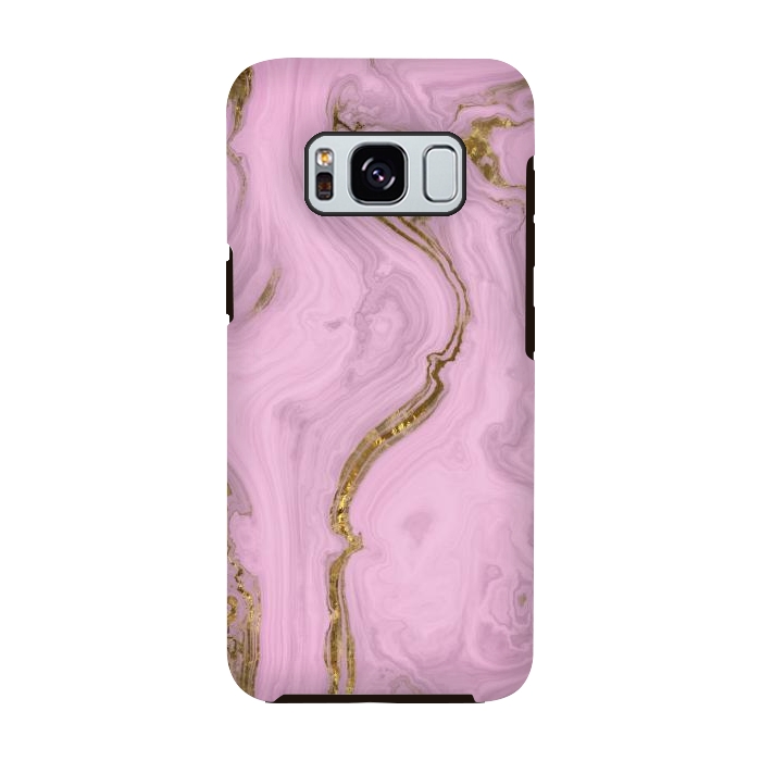 Galaxy S8 StrongFit Elegant Pink Marble With Gold 2 by Andrea Haase