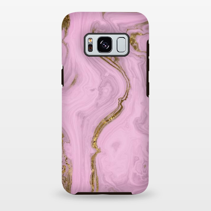Galaxy S8 plus StrongFit Elegant Pink Marble With Gold 2 by Andrea Haase