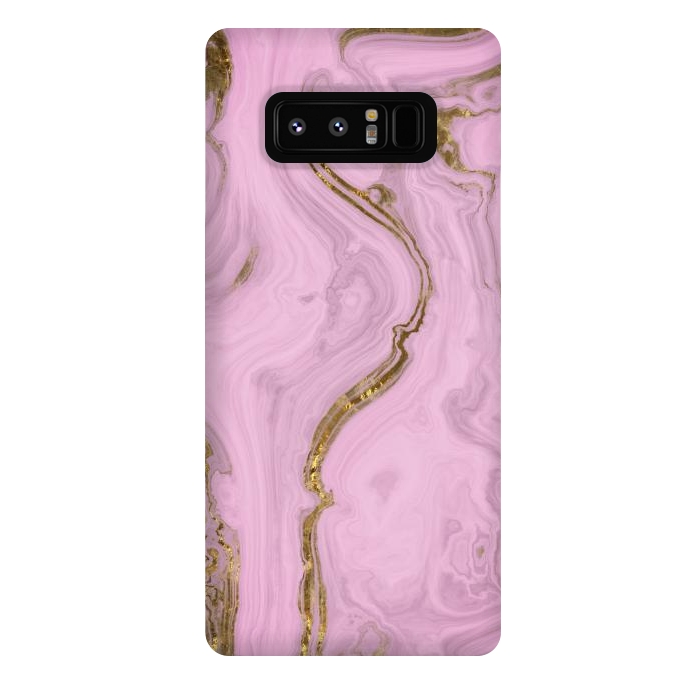 Galaxy Note 8 StrongFit Elegant Pink Marble With Gold 2 by Andrea Haase