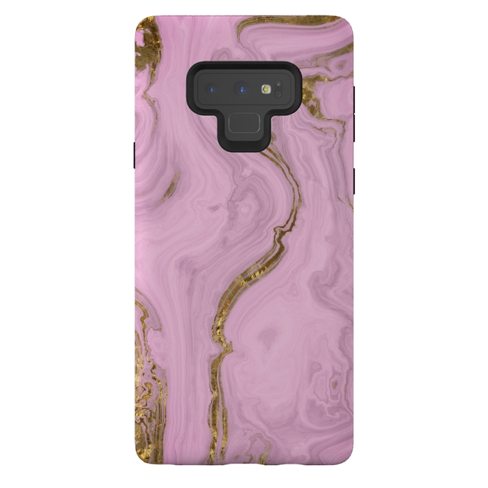 Galaxy Note 9 StrongFit Elegant Pink Marble With Gold 2 by Andrea Haase