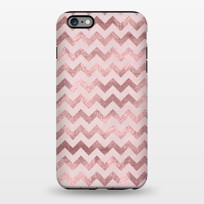 iPhone 6/6s plus StrongFit Elegant Rose Gold Chevron Stripes 2 by Andrea Haase