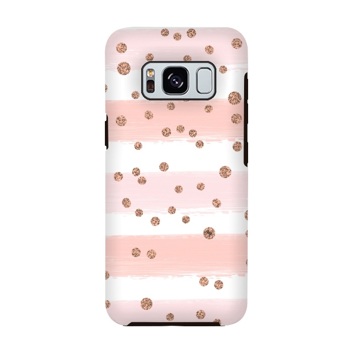 Galaxy S8 StrongFit Pink girly stripes by Martina