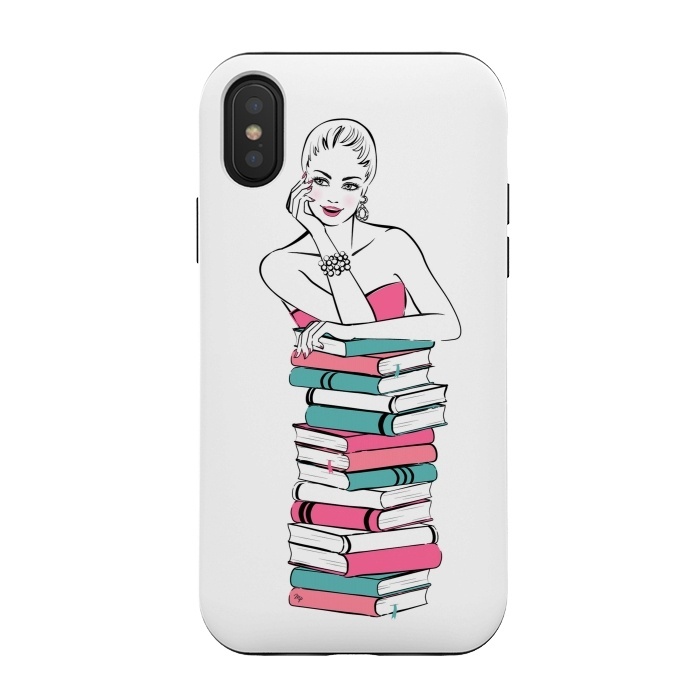 iPhone Xs / X StrongFit Lady Bookworm by Martina
