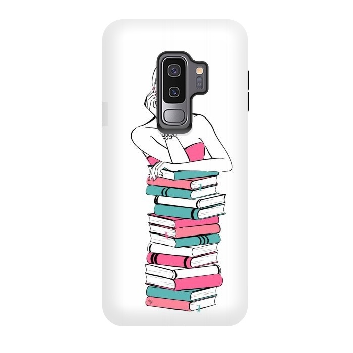 Galaxy S9 plus StrongFit Lady Bookworm by Martina