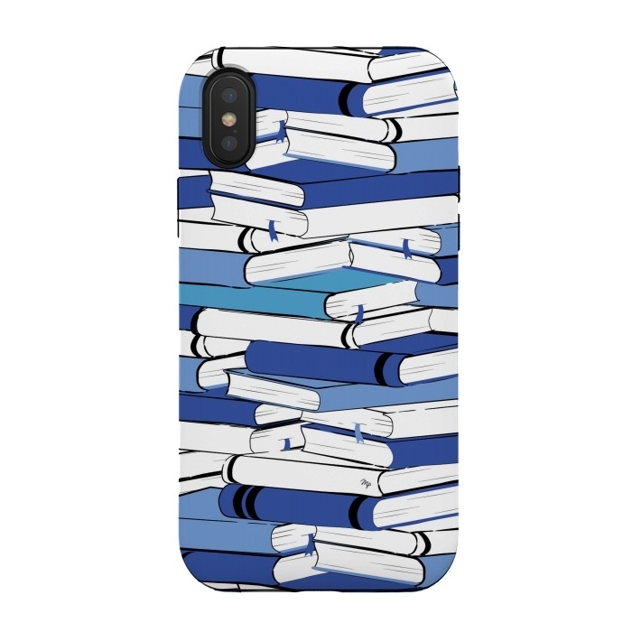 iPhone Xs / X StrongFit Blue Books by Martina