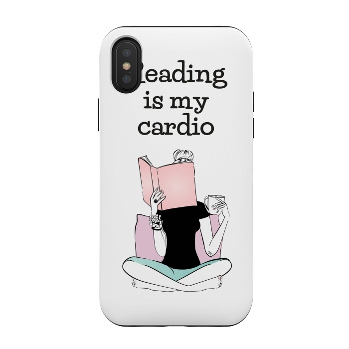 iPhone Xs / X StrongFit Reading is my cardio by Martina