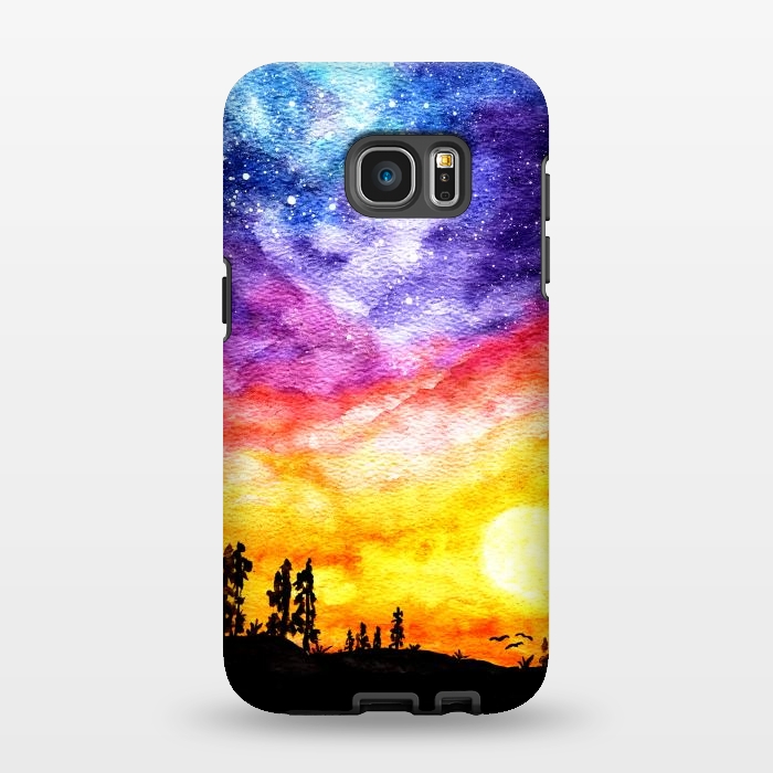 Galaxy S7 EDGE StrongFit Galaxy Sunset Dream  by Tigatiga