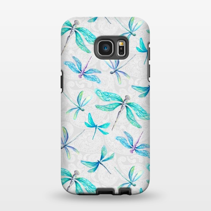 Galaxy S7 EDGE StrongFit Dragonfly Paisley by gingerlique