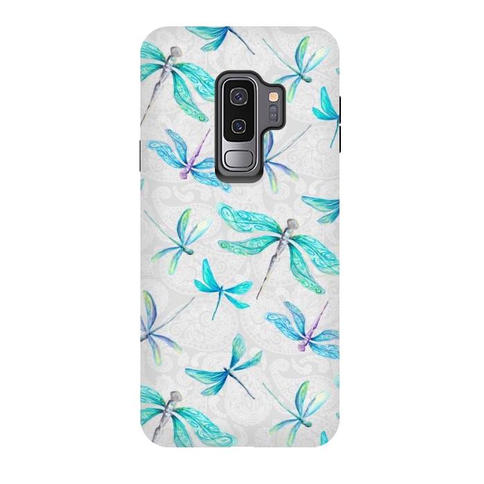 Galaxy S9 plus StrongFit Dragonfly Paisley by gingerlique